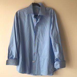 Bugatchi Shaped Fit Men’s light blue dress shirt